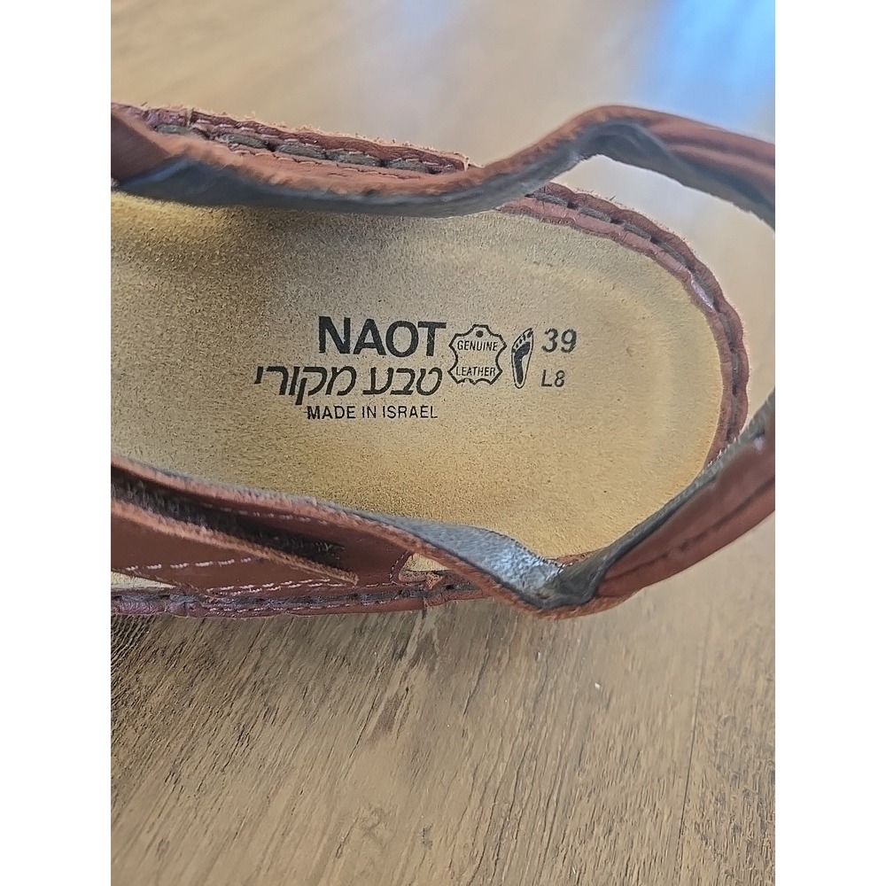 Naot Enid Sandals Open Toe Ankle Strap Brown Leather Womens EUR 39/US 8- 8.5 - Picture 15 of 15